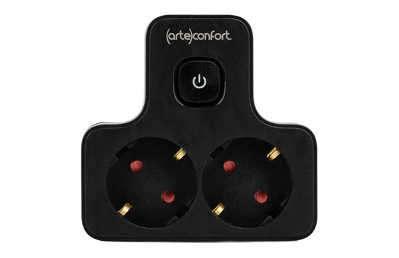 LADRON UNO A DOS CON INTERRUPTOR NEGRO 16A 250V IP20