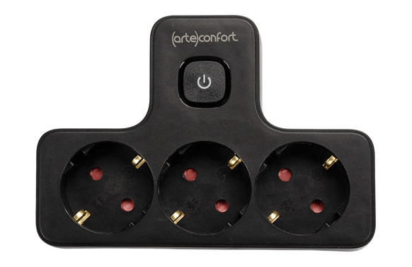 LADRON UNO A TRES CON INTERRUPTOR NEGRO 16A 250V IP20