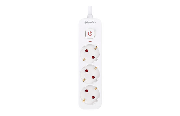 BASE MULTIPLE CON INTERRUPTOR BLANCO 3 TOMAS 3MT