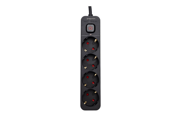 BASE MULTIPLE CON INTERRUPTOR NEGRO 4 TOMAS 3MT