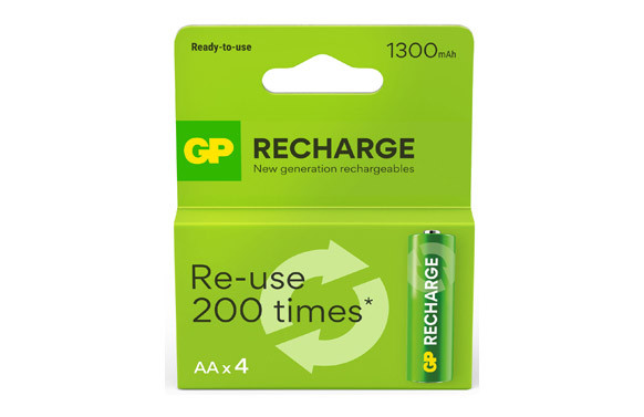 PILA RECARGABLE RECHARGE 4 UNID LR6 AA 1300 MAH