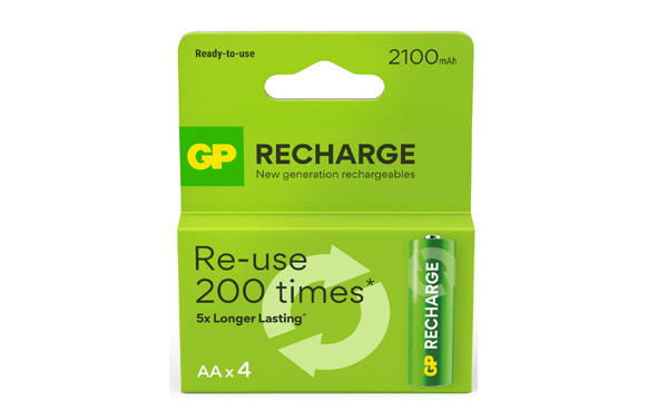 PILA RECARGABLE RECHARGE 4 UNID LR6 AA 2100 MAH