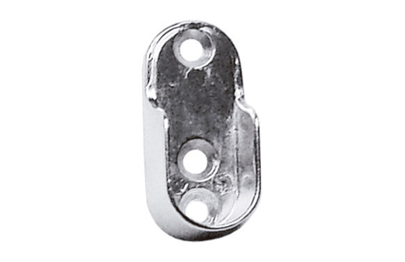 SOPORTE LATERAL PARA TUBO DE ARMARIO OVAL 15MM NIQUEL 100UDS