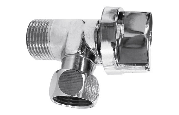 VALVULA ESCUADRA AMERICA CORTA 3/8\" X 3/8 TUERCA LOCA 90º 2 UDS