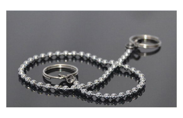 CADENA BAÑO BOLAS CON 2 ANILLAS 25 UDS 45 CM 4 MM COLOR PLATA