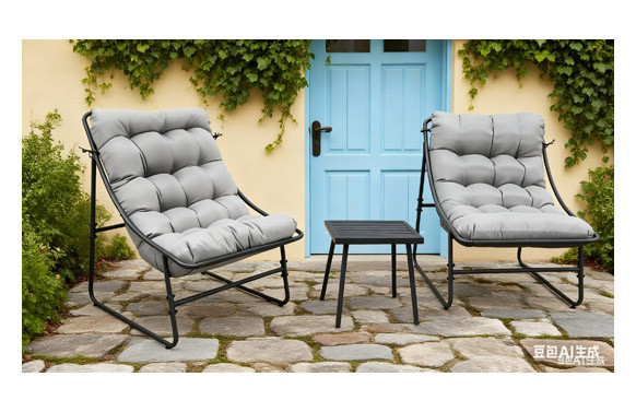 SILLON ACERO C/COJIN 2U + MESITA TURIN