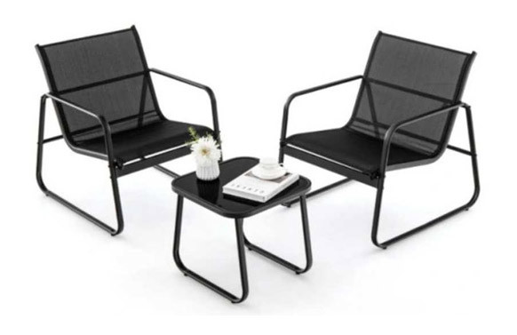 SILLON ACERO TEXTILENE 2 U + MESITA PALERMO