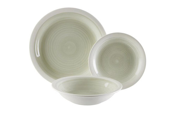 VAJILLA CERAMICA 18 PZAS LEGRAND GRIS VERDOSO