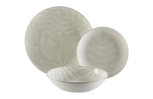 VAJILLA PORCELANA 18PZS DECORADA AYLEN GRIS