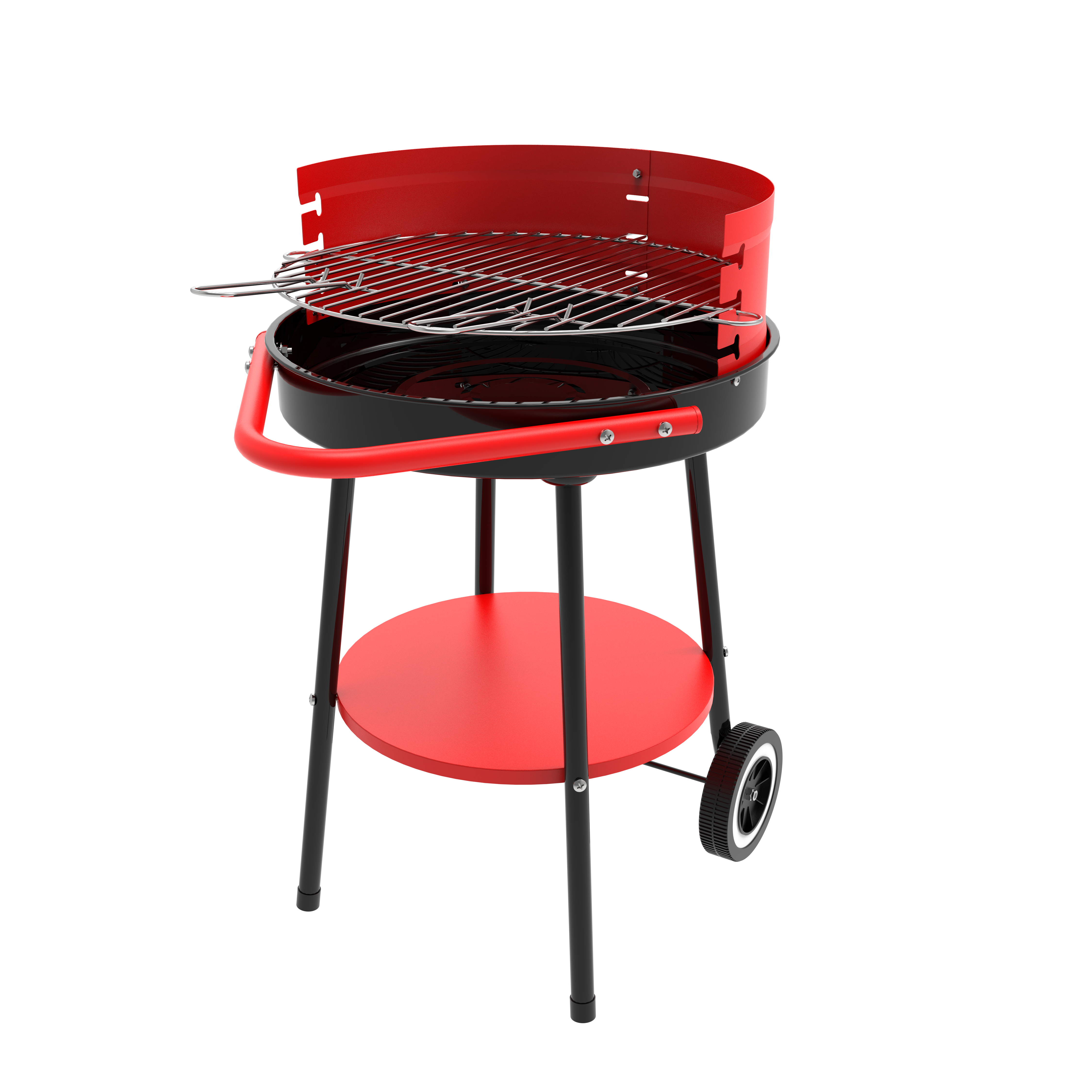 BARBACOA CARBON REDONDA CON RUEDAS 61X50X72 CM