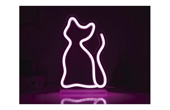 LETRERO LED GATO 15X5X23CM