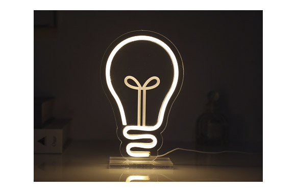 LETRERO LED BOMBILLA 12X5X19,5CM