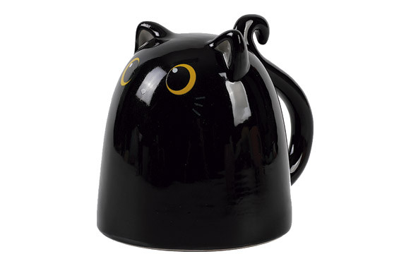 TAZA CERAMICA DECORATIVA GATO NEGRO 30CL
