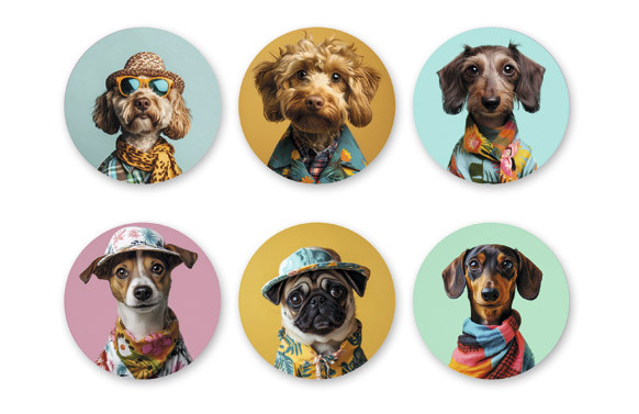 POSAVASOS GIFT SET 6 U SURTIDOS DOGS III