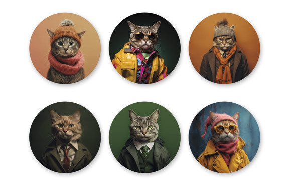 POSAVASOS GIFT FUNNY SET 6 U SURTIDOS CATS