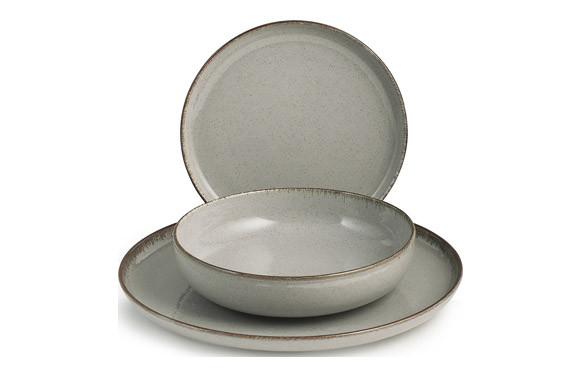 VAJILLA 12 PZAS PORCELANA PEARL GRIS