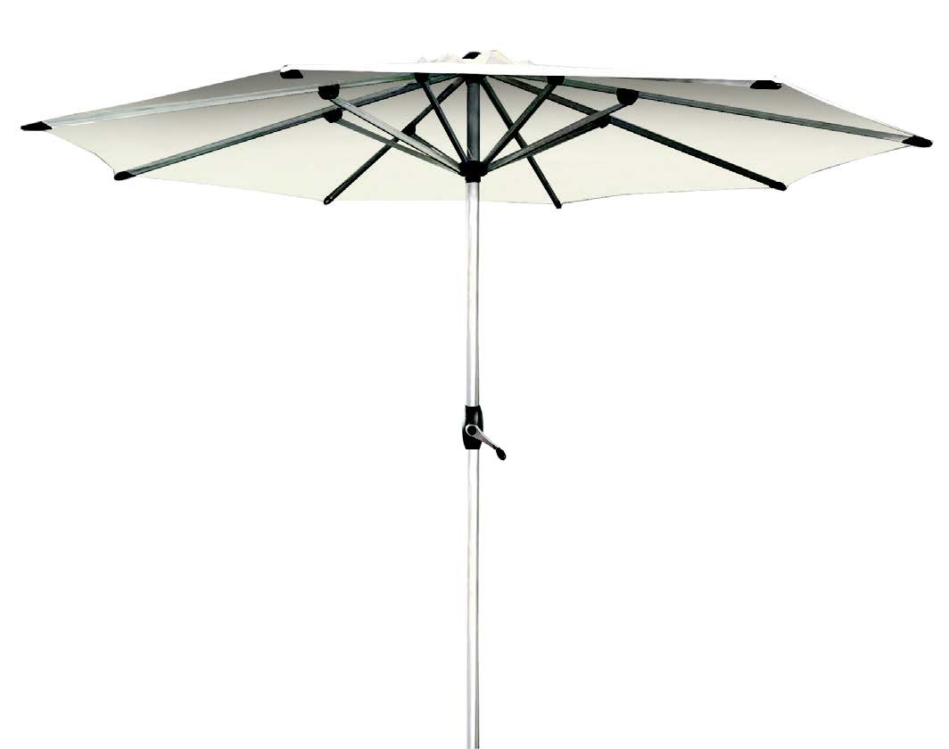 PARASOL ALUMINIO BLANCO 3 M TUBO 48MM C/MANIVELA