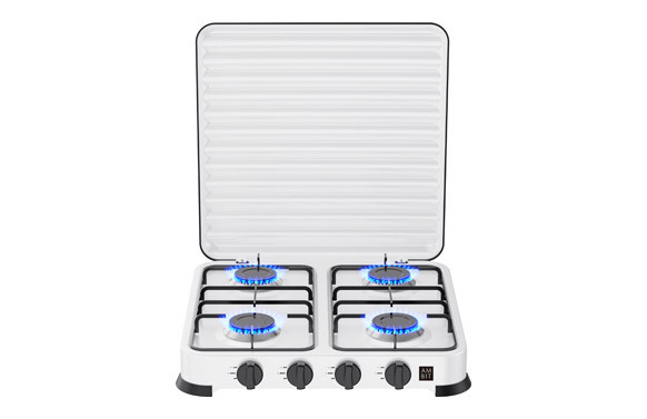 COCINA CAMPING GAS CON TAPA 4 FUEGOS