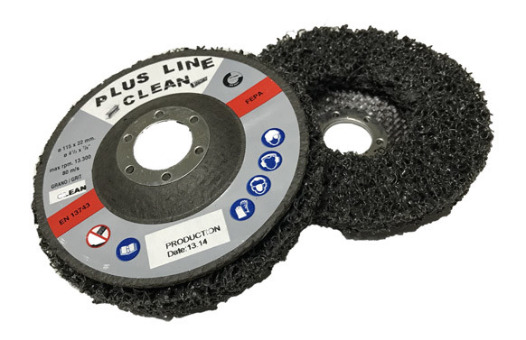 DISCO PLUS LINE CLEAN FIBRA 115MM NEGRO 5 PIEZAS