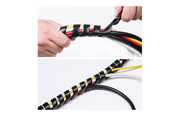 RECOGEDOR DE CABLES ESPIRAL D-LINE 2,5M Ø 10 A 40MM Ø BLANCO