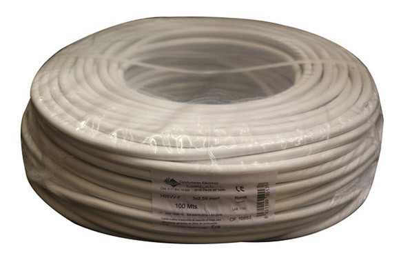 CABLE MANGUERA 500V H05VV-F 4G 2,5MM 75MT BLANCO