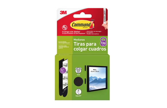 TIRAS ADHESIVAS PARA CUADROS MEDIANA NEGRA