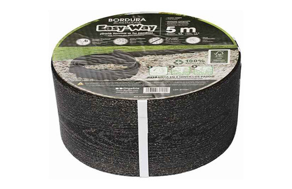 BORDURA EASY-WAY COMPOSITE 5M 13,5CM NEGRO 6 ESTACAS