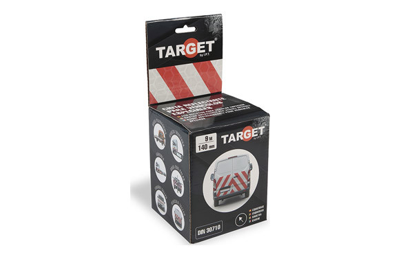 CINTA ADHESIVA SEÑALIZACIÓN REFLECTANTE 9MTX140MM BLANCA/ROJA DIN 30710 A IZQUIERDA