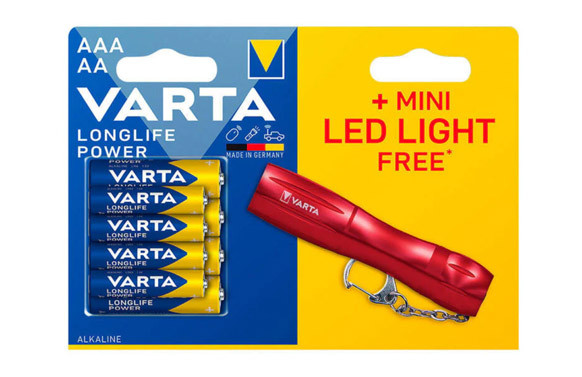 PILA ALCALINA LONG LIFE PACK 4 LR03 AAA+4 LR6AA +LINTERNA