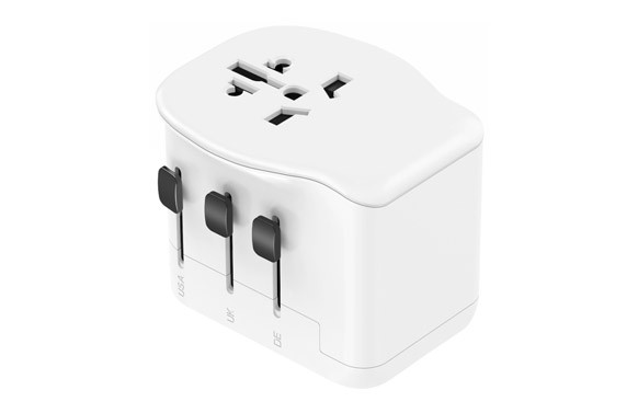 ADAPTADOR ENCHUFE UNIVERSAL VIAJE 3 USB (A+C) BLANCO 65W
