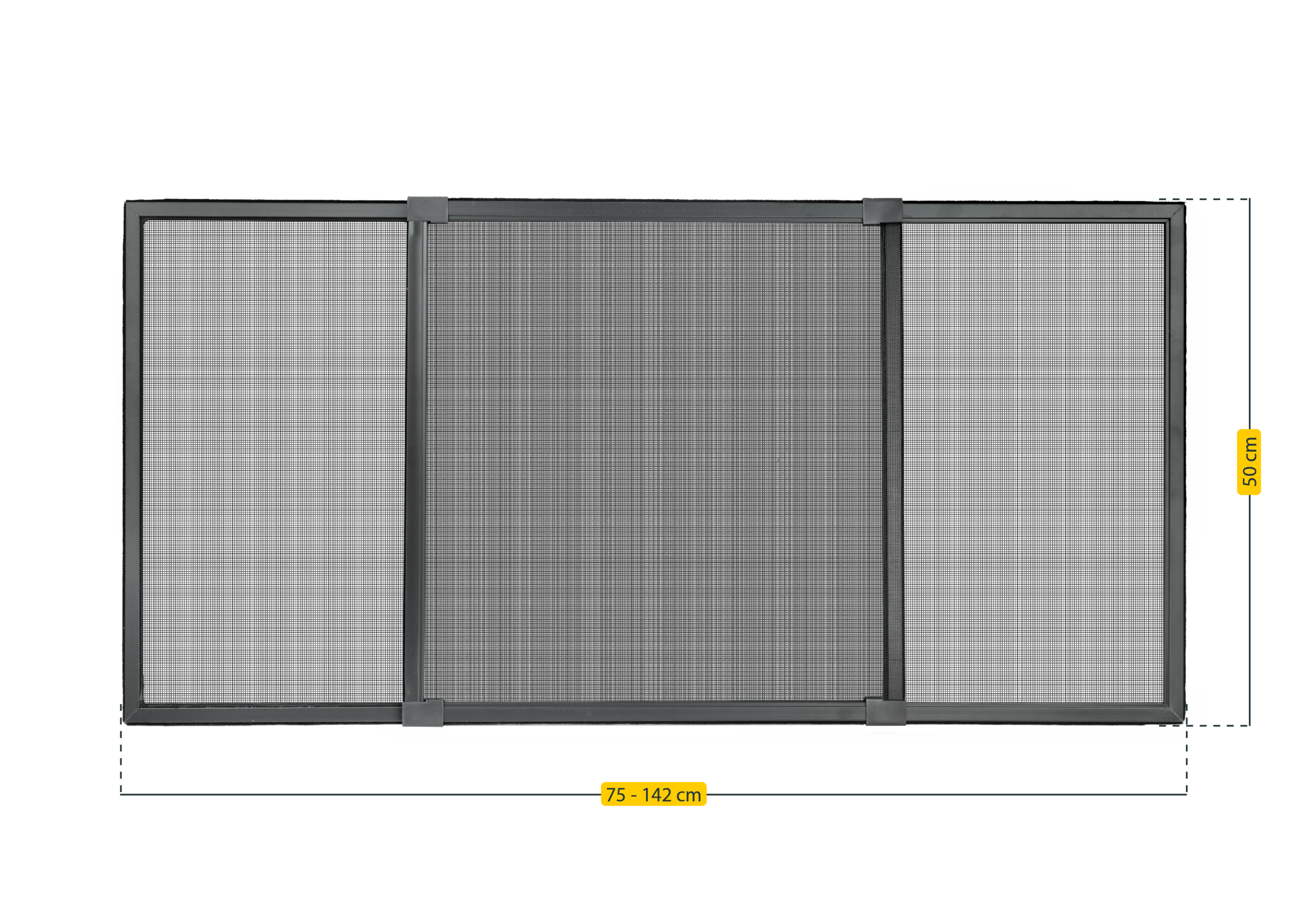 MOSQUITERA VENTANA EXTENSIBLE FIBRA VIDRIO 50X75-142CM ANTRACITA