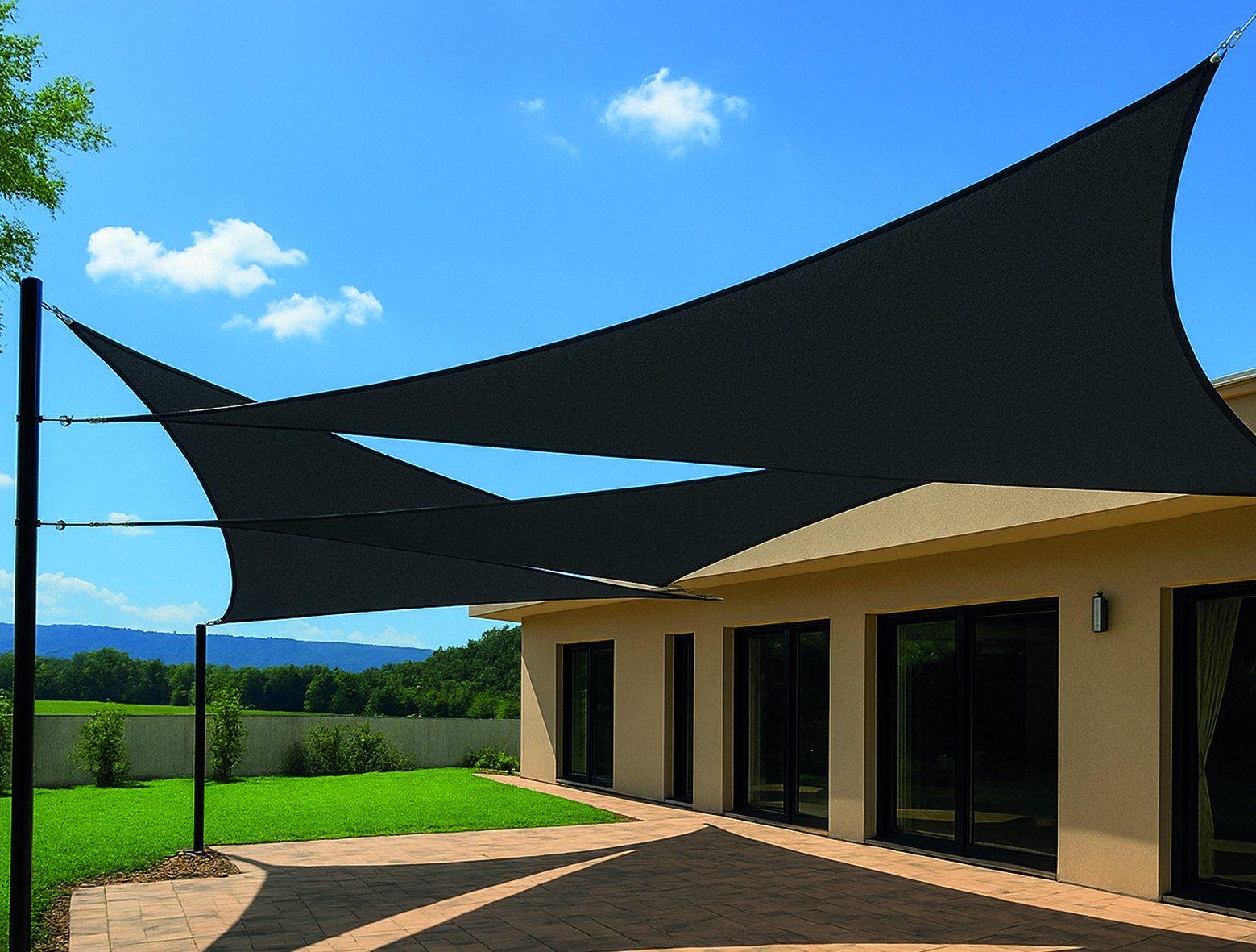 TOLDO VELA SOMBREO TRIANGULAR POLIETILENO 160GR 3,6X3,6X3,6M ANTRACITA