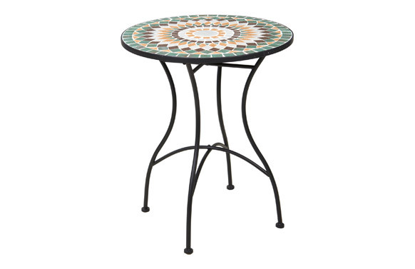 MESA ACERO MOSAICO Ø 60CM