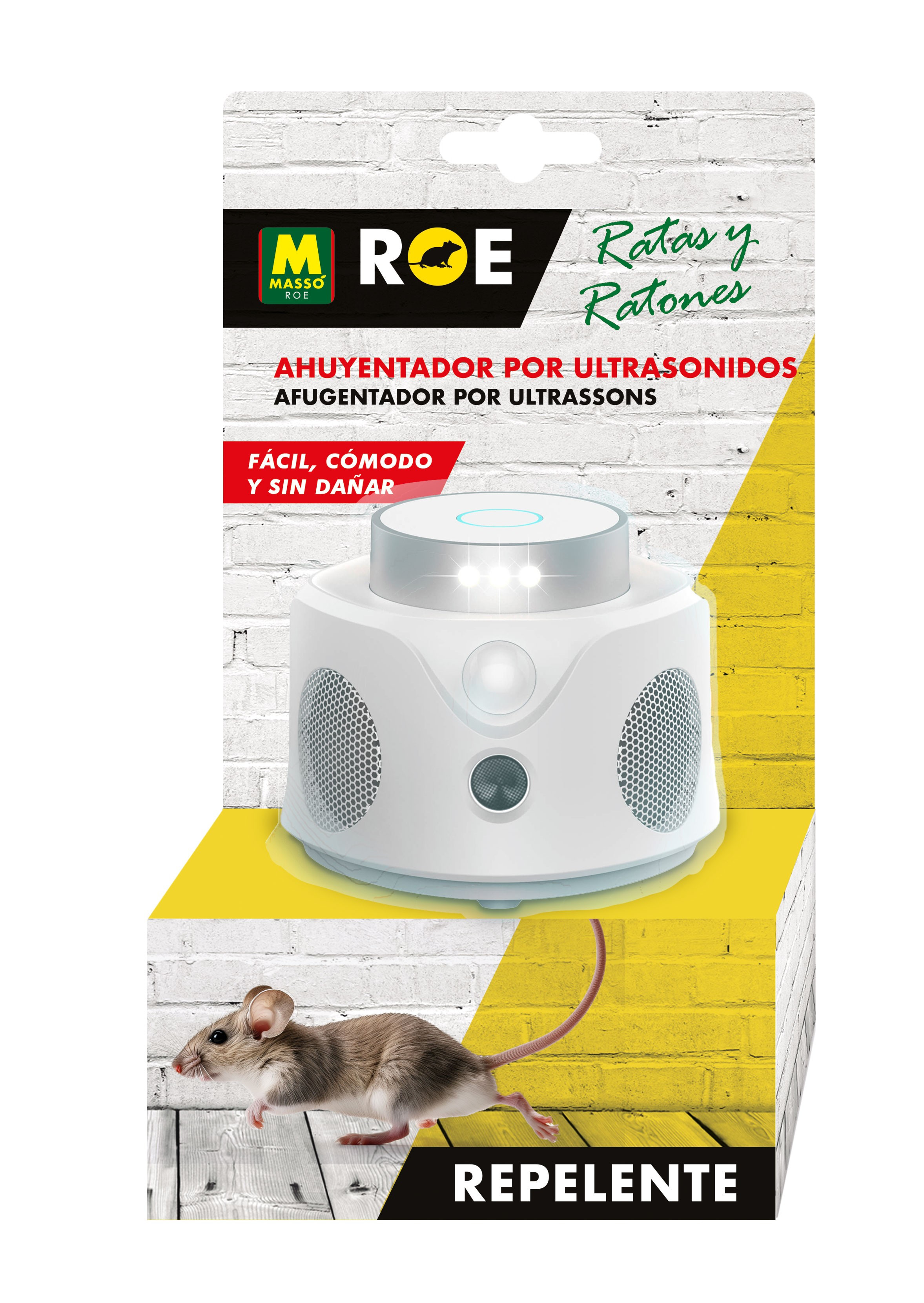 REPELENTE ULTRASONIDO RATAS Y RATONES 10,6X10X15CM