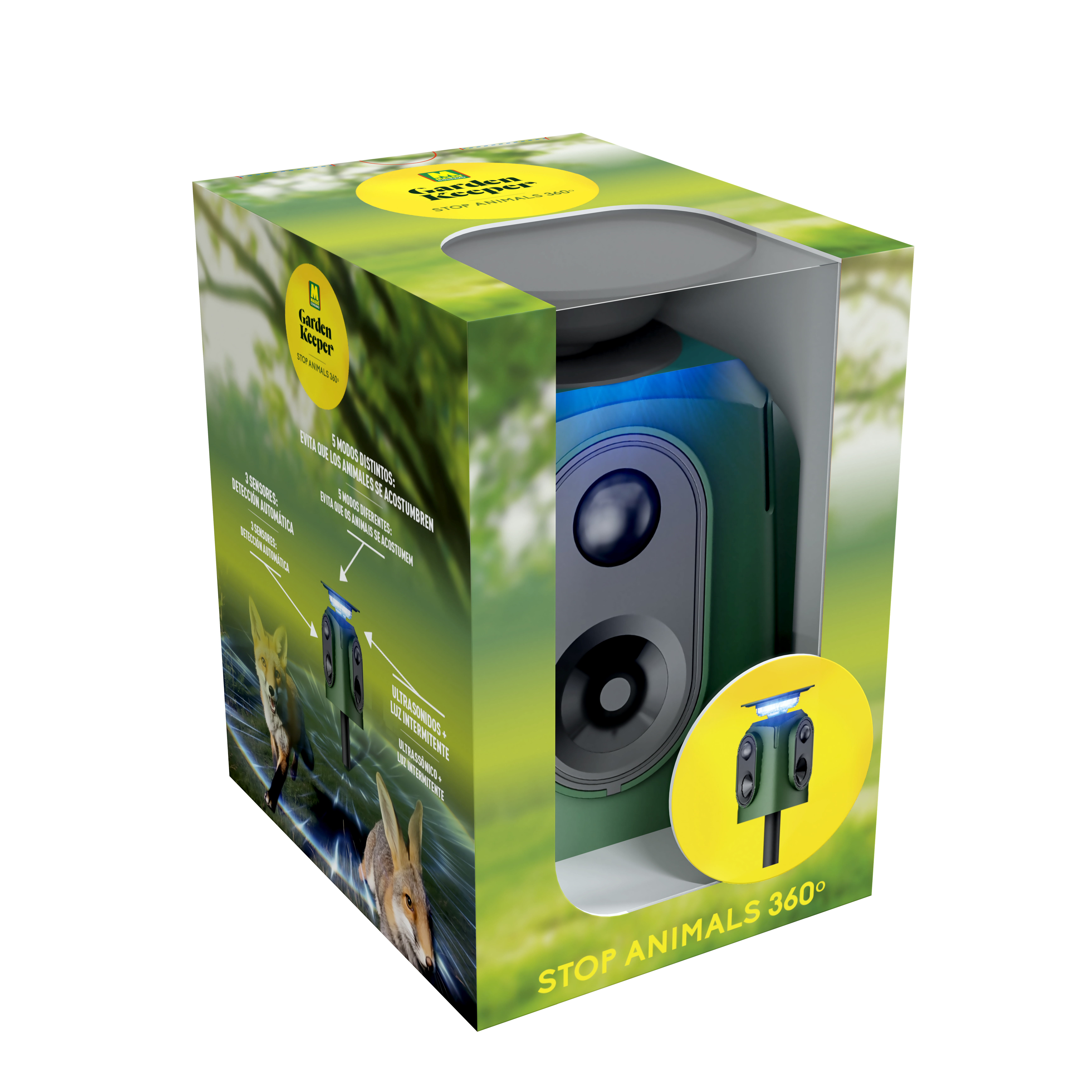 AHUYENTADOR ANIMALES SOLAR 11X11X11CM