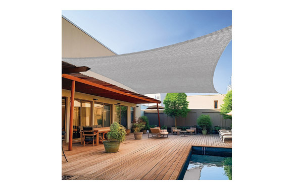 TOLDO VELA SOMBREO CUADRADO POLIETILENO 185GR 03X03M BLANCO ROTO