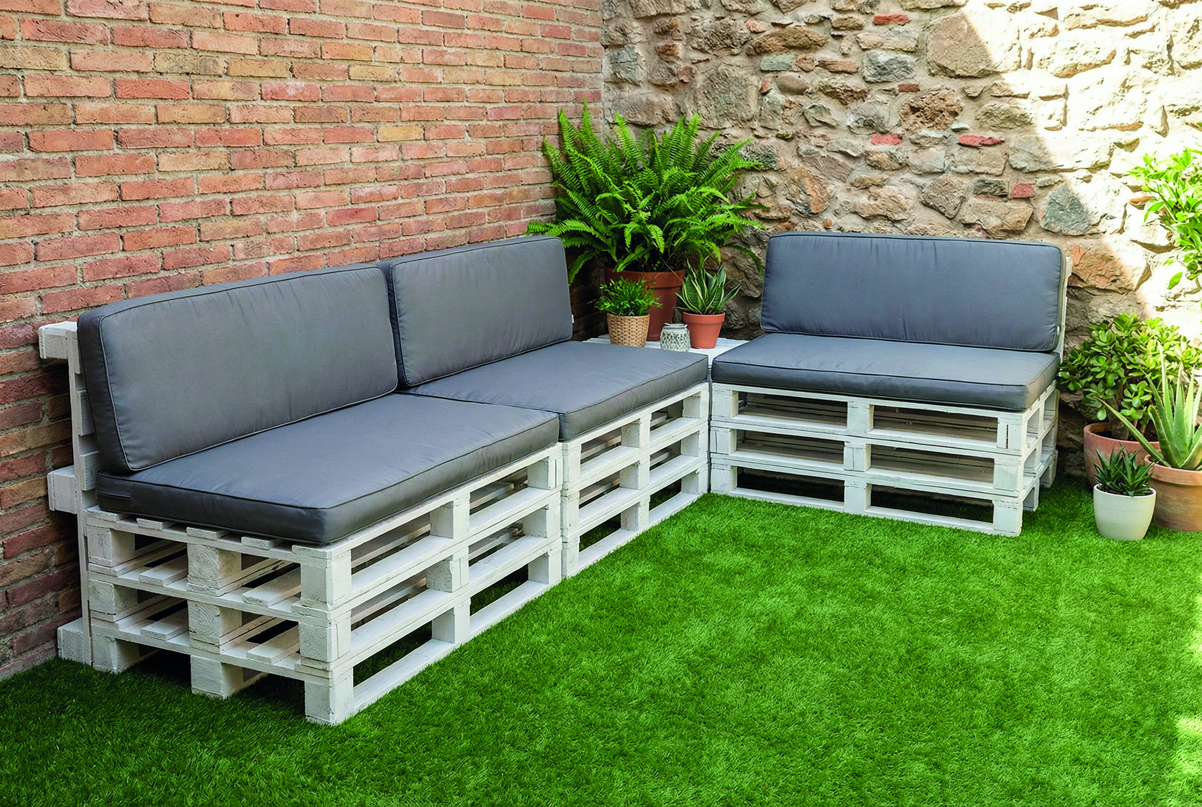 COJIN RESPALDO PALET GRIS CLARO 120X47X7CM PANAMA LIGTH GREY