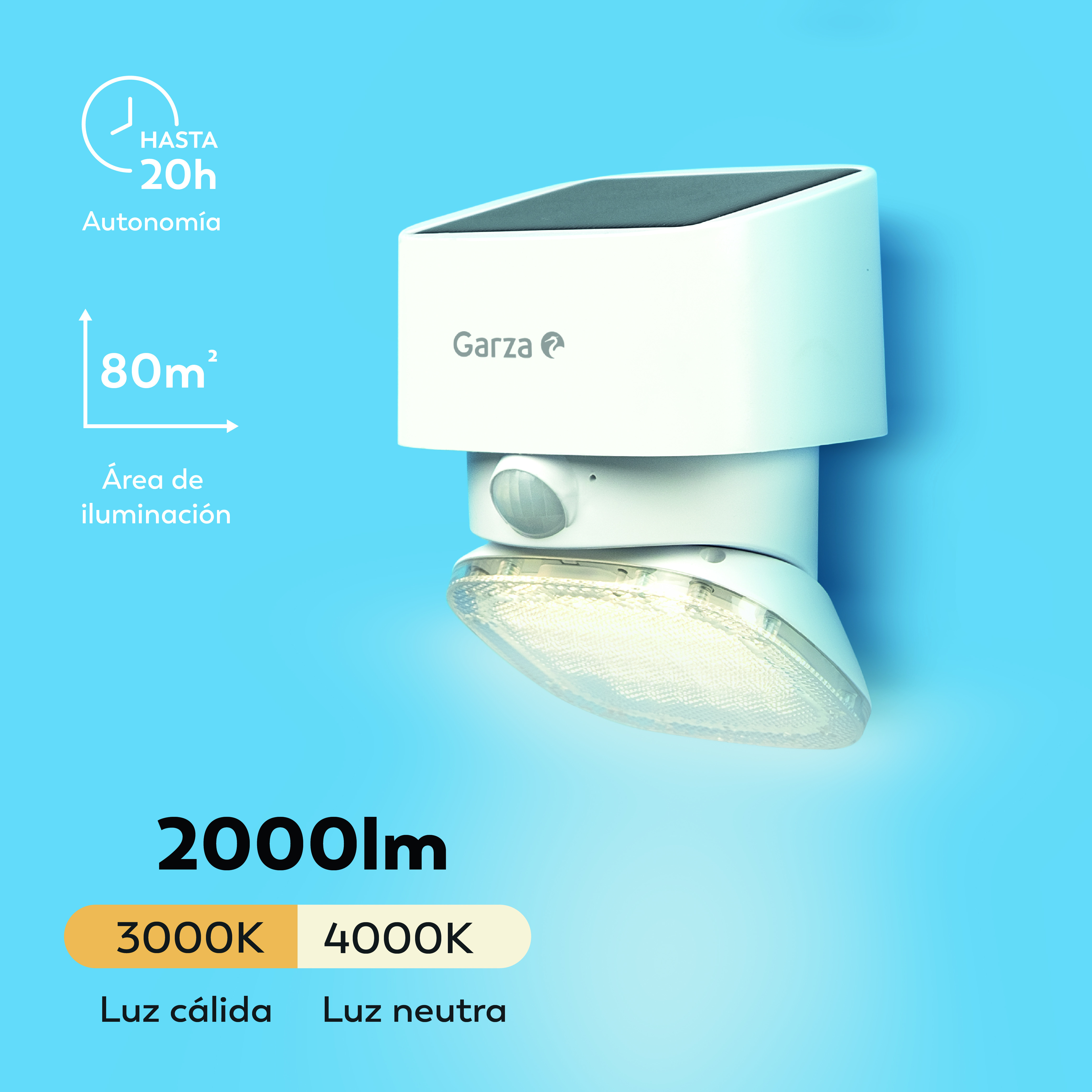 APLIQUE SOLAR ATLAS BLANCO 2000LM CCT IP54