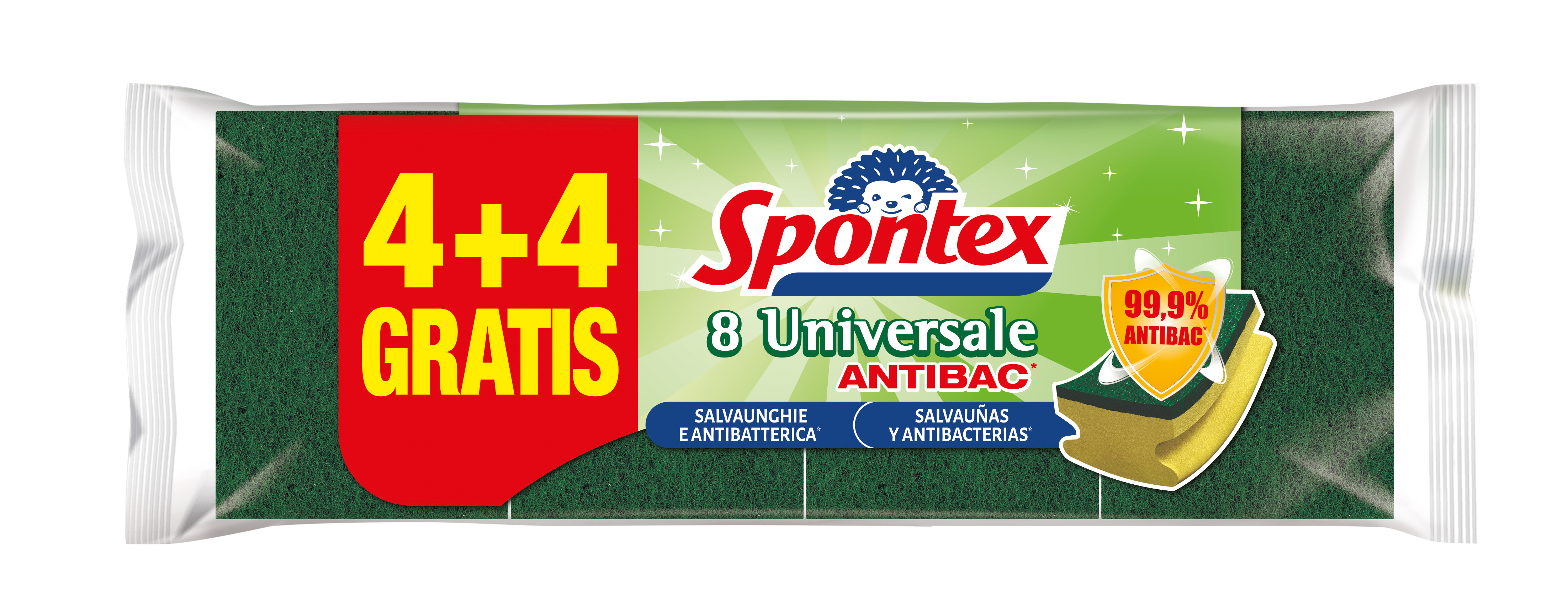 ESTROPAJO FIBRA / SALVAUÑAS (4+4 UDS) ANTIBACTERIAS 