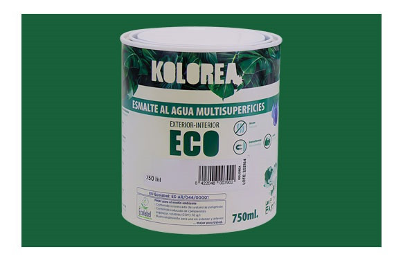 ESMALTE AL AGUA ECO SATINADO 750 ML VERDE HIERBA