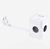 BASE MULTIPLE 4 TOMAS +2 USBA+2 USBC BLANCO CABLE 1,5 MT