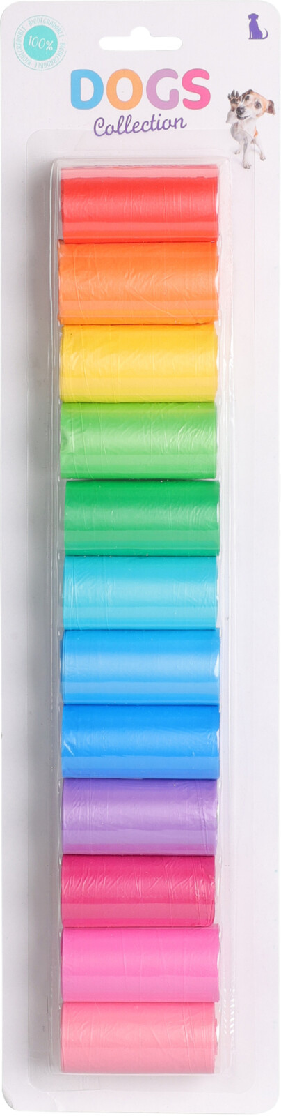 BOLSA RESIDUOS CANINOS COLORES 12 ROLLOS X 20 BOLSAS