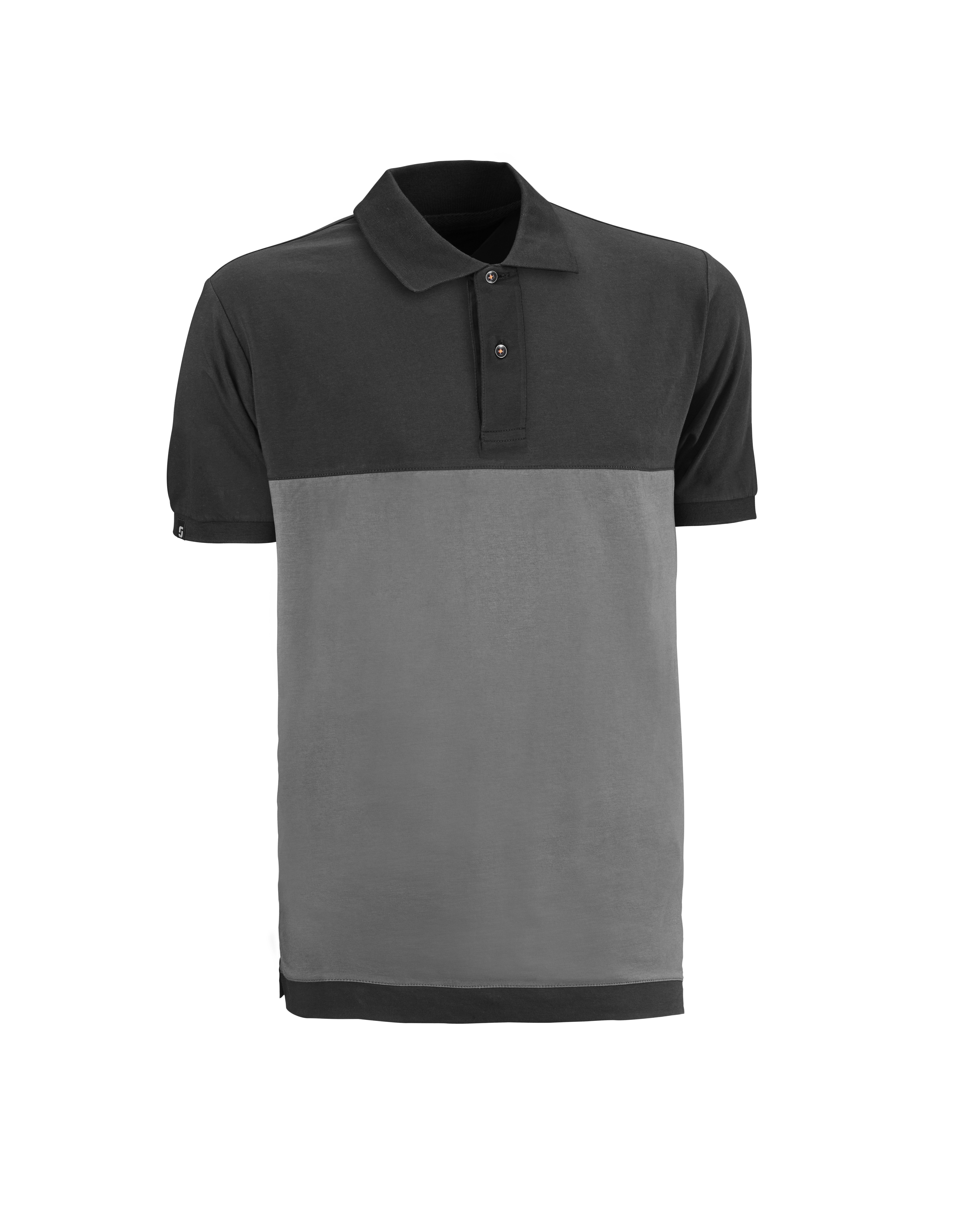 POLO ALGODON / ELASTANO FENIX GRIS / NEGRO TALLA XXL
