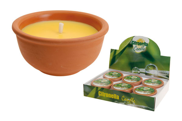 VELA CITRONELA BOL TERRACOTA Ø13X6.5 CM