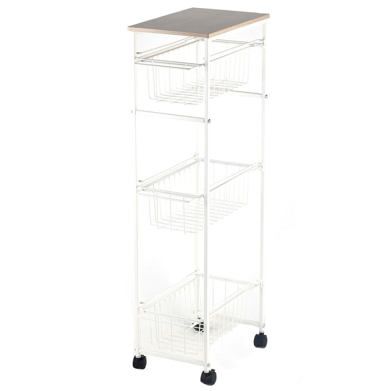 VERDULERO METAL MADERA BLANCO 33X20X84CM