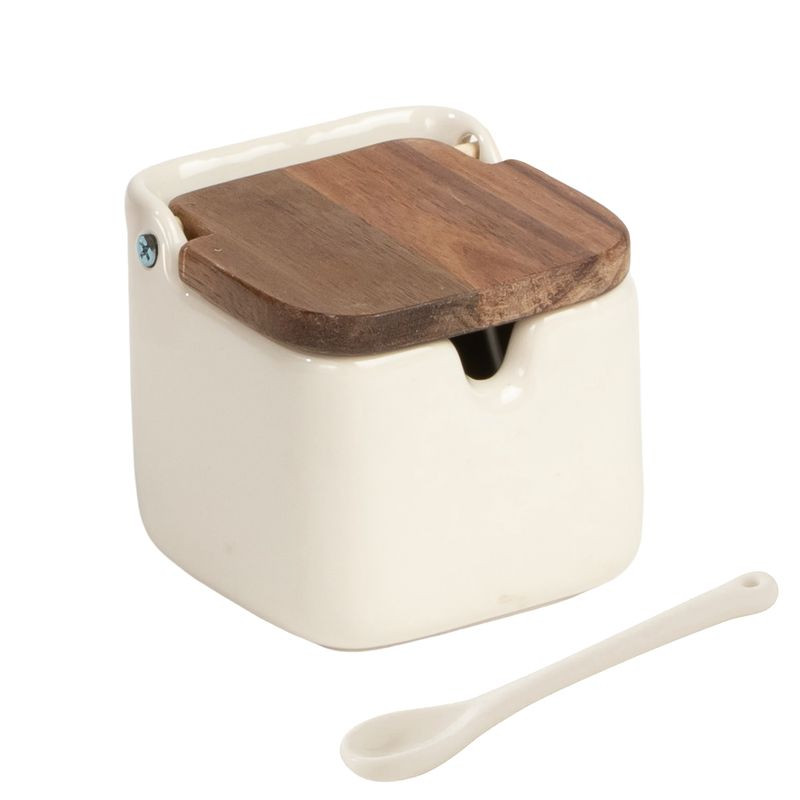 AZUCARERO TAPA + CUCHARA INOX BOIS & TERRE NATURAL ACACIA