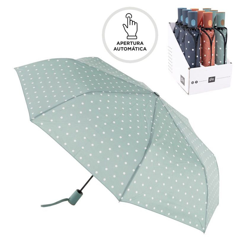 PARAGUAS PLEGABLE AUTOMATICO SURTIDO TOPOS