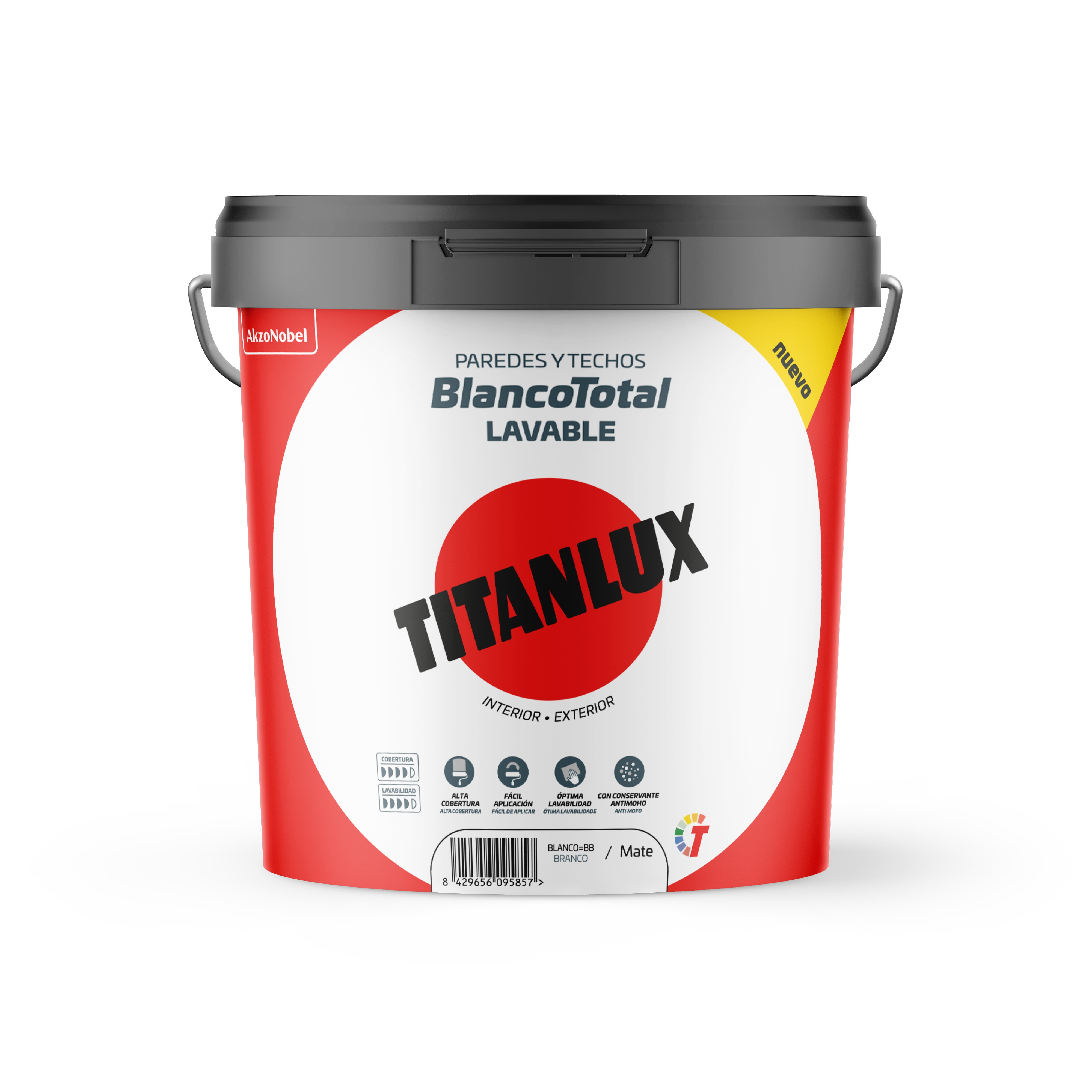 PINTURA PLASTICA INTERIOR EXTERIOR BLANCO TOTAL MATE 4 L BLANCO