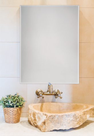 ESPEJO DE BAÑO BISELADO MURAL 80 X 60 CM