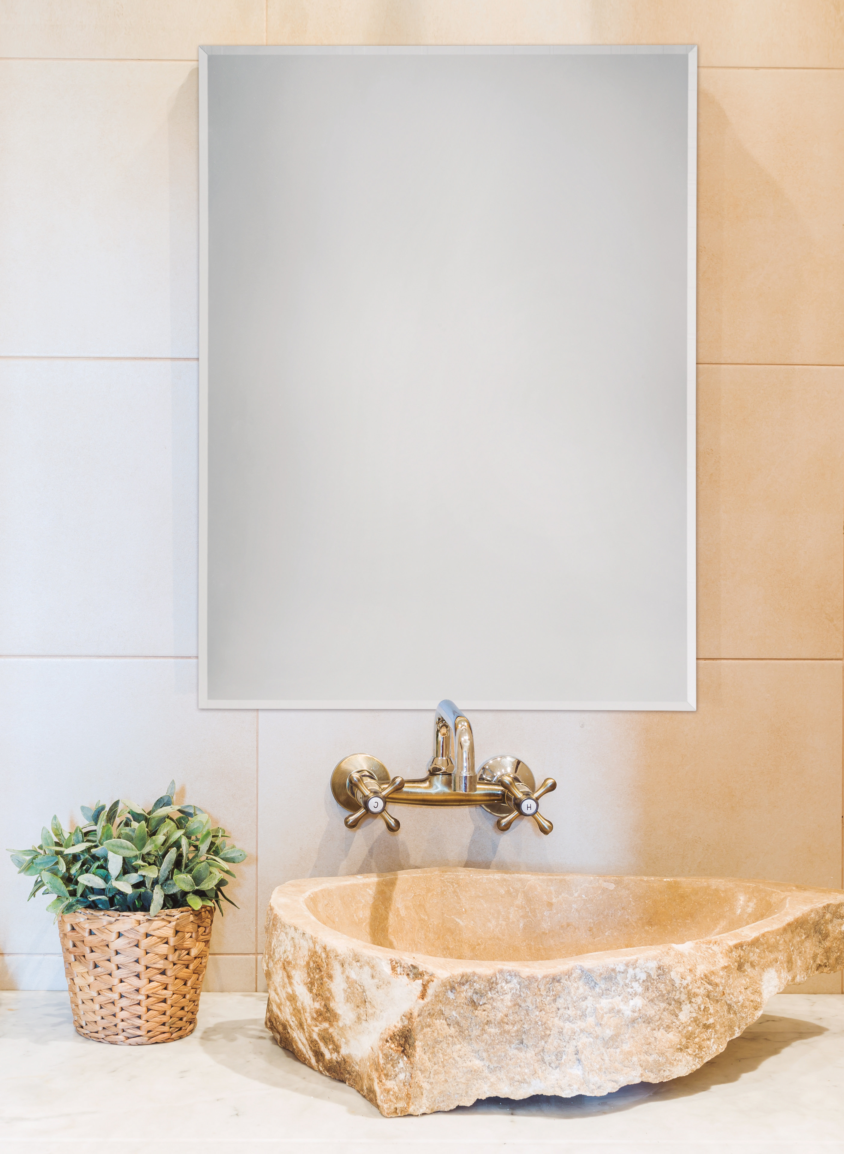 ESPEJO DE BAÑO BISELADO MURAL 100 X 80 CM